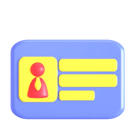3 D Id Card Icon For Education Design 3D Icon