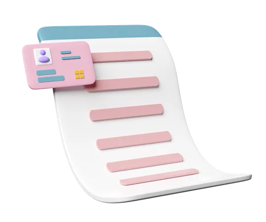 Id Card With Checklist  3D Icon