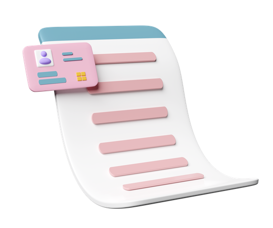 Id Card With Checklist  3D Icon