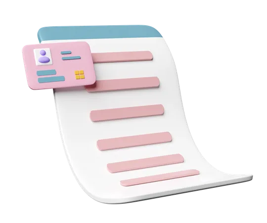 3 D Id Card With Checklist Paper Clipboard Isolated Recruitment Staff Human Resources Job Search Job Application Hiring Concept 3D Icon