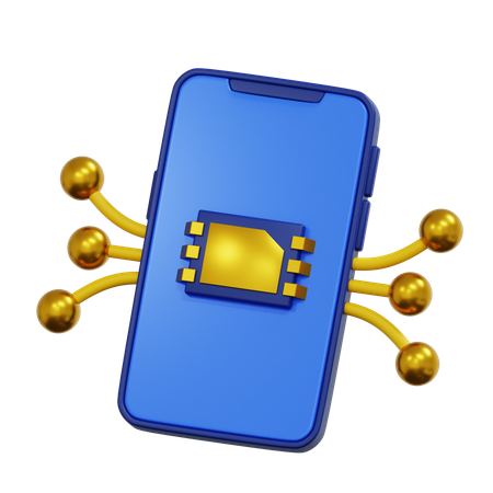 デジタル ID とモバイル ファイナンスのための SIM カード アイコン  3D Icon