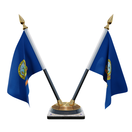 Idaho Double (V) Desk Flag Stand  3D Icon