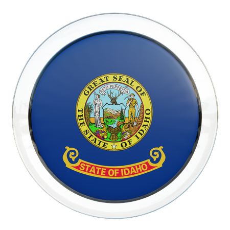 Idaho Flag Glass  3D Icon