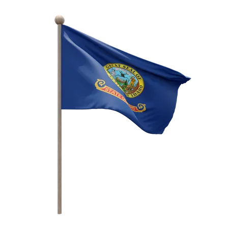 Idaho Flag Pole  3D Flag