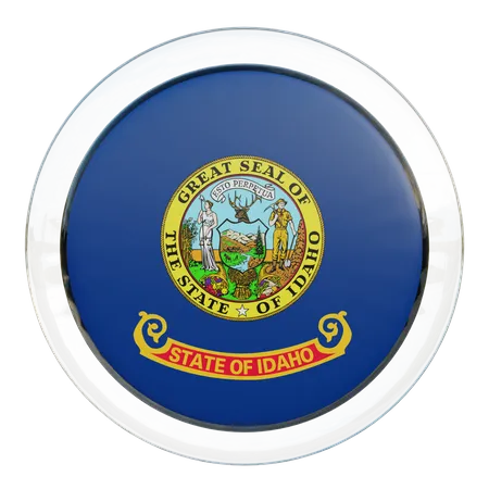 Idaho Round Flag  3D Icon