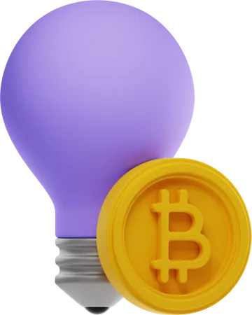 Idea de bitcoin  3D Illustration