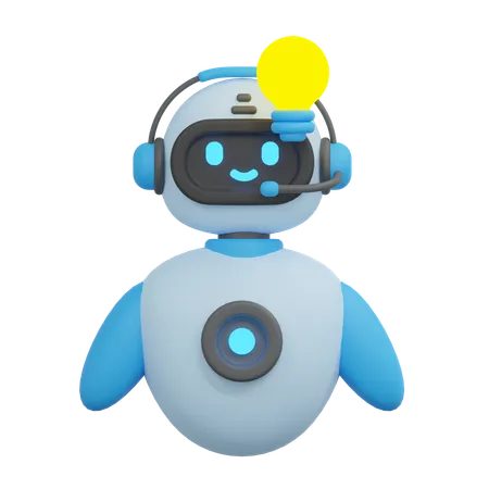 Idea Bot Illustration 3D Icon