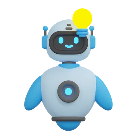 Idea Bot Illustration 3D Icon