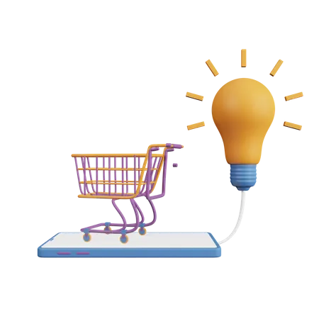 Idea de compras  3D Illustration