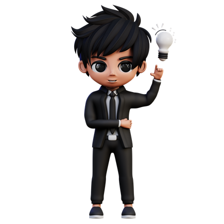 Idea de personaje de empresario  3D Illustration