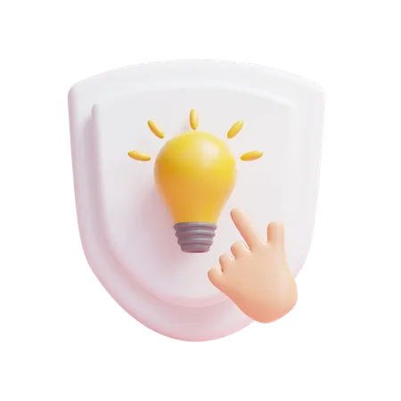 Escudo de ideas  3D Icon