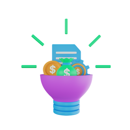 Idea financiera  3D Icon