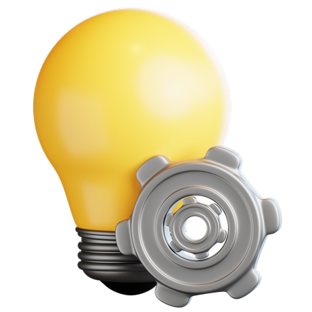 Idea Lightbulb With Gears  3D Icon
