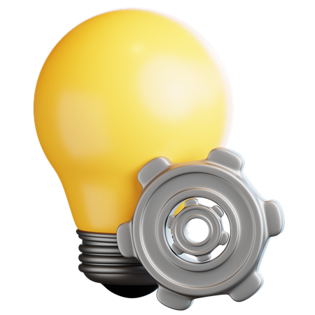 Idea Lightbulb With Gears  3D Icon