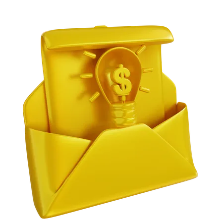 3 D Illustration Golden Can Letter Idea 3D Icon