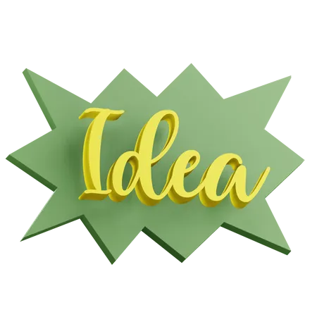 3 D Idea Sticker Text With Transparent Background 3D Icon