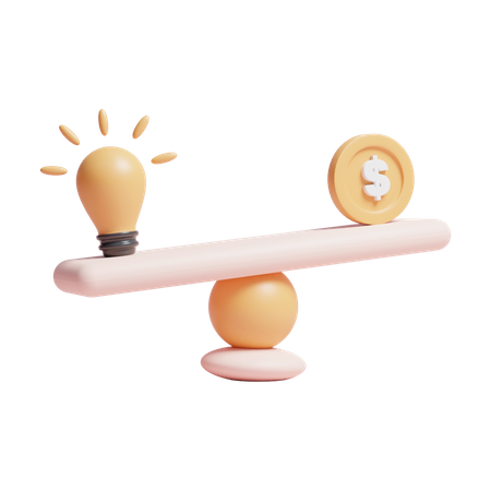 Idea versus dinero  3D Icon