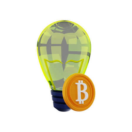 Idée d'investissement Bitcoin  3D Illustration