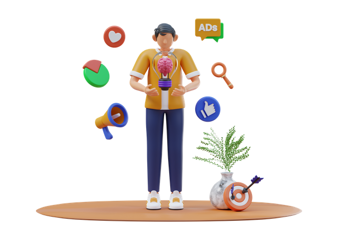 Idée marketing  3D Illustration