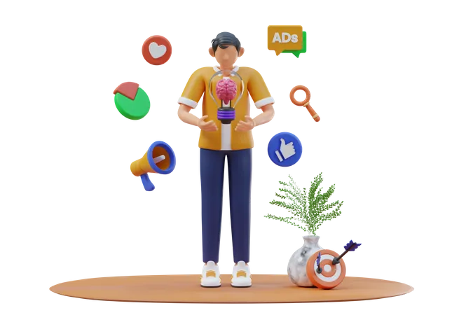 Idée marketing  3D Illustration