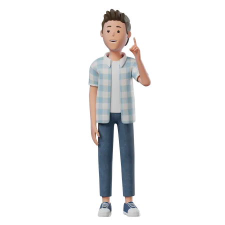 Ideia de menino em pé  3D Illustration