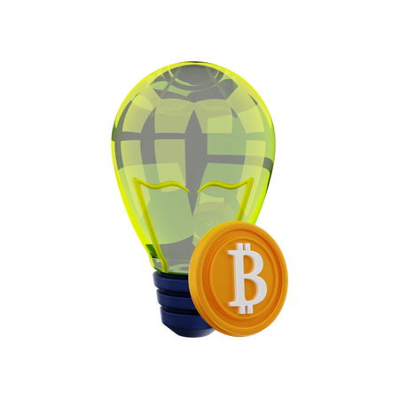 Ideia de investimento em bitcoin  3D Illustration