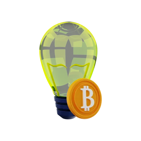 Ideia de investimento em bitcoin  3D Illustration