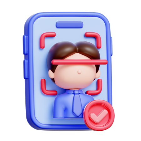 Identidad por escaneo facial  3D Icon