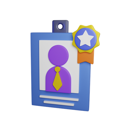 Identification Badge  3D Icon