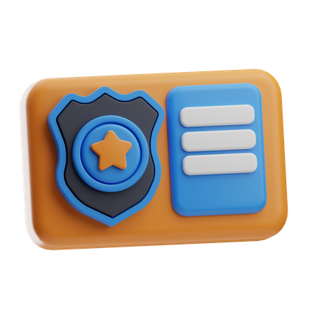 Identification policière  3D Icon