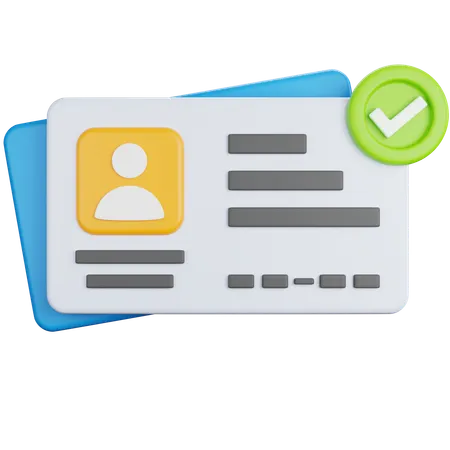 Identity Card Verified  3D Icon