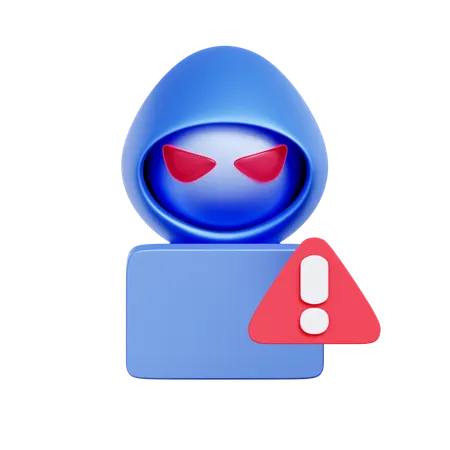 Identity Theft Warning  3D Icon