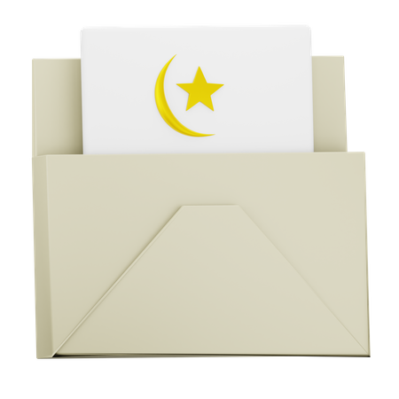 Tarjeta de felicitación idul fitri  3D Icon