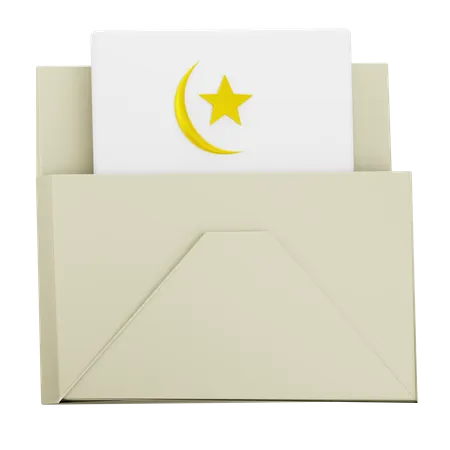 Tarjeta de felicitación idul fitri  3D Icon