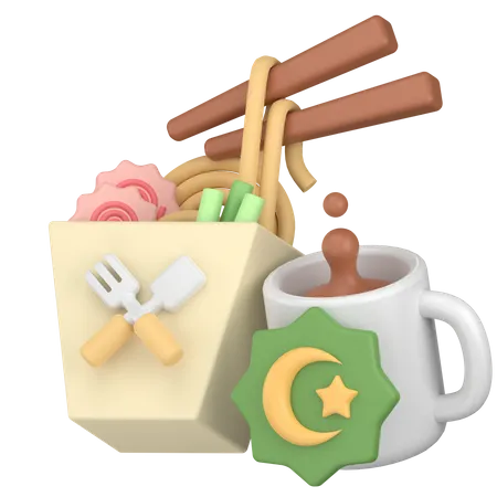 Iftar food and drink  3D Icon