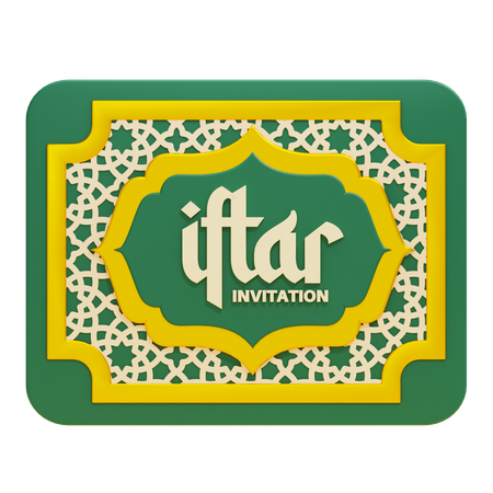 Iftar invitation card  3D Icon