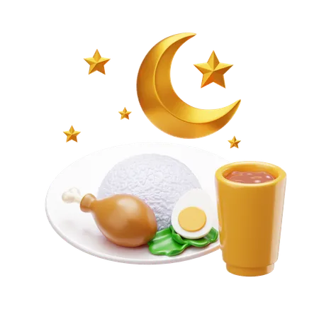 Iftar de ramadán  3D Icon