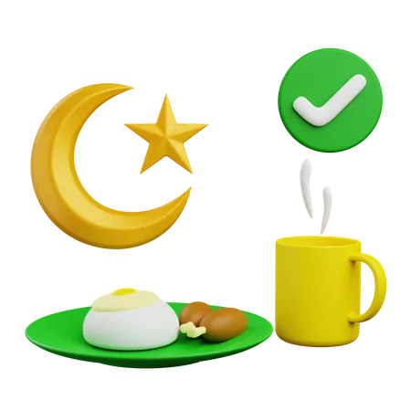 3 D Iftar Ramadan Illustration With Transparent Background 3D Icon