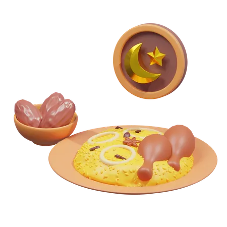 Repas iftar  3D Icon