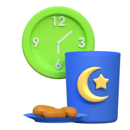 Food Fasting Icon Ramadan 3 D Illustration 3D Icon