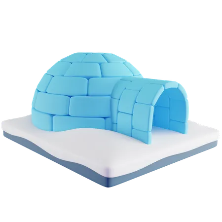 3 D Illustration Of Blue Igloo 3D Icon
