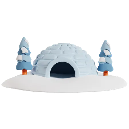 Igloo in Winter Wonderland  3D Icon