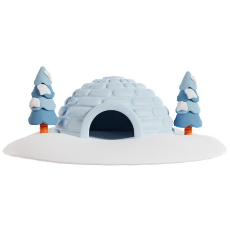 Igloo in Winter Wonderland  3D Icon