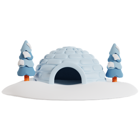 Iglu no país das maravilhas do inverno  3D Icon