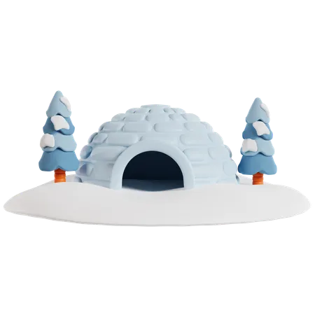 Iglu no país das maravilhas do inverno  3D Icon