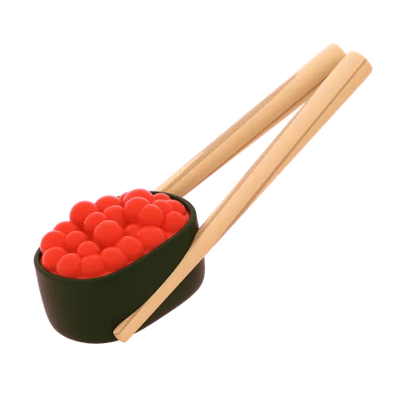 Ikura Gunkan In Chopstick  3D Icon