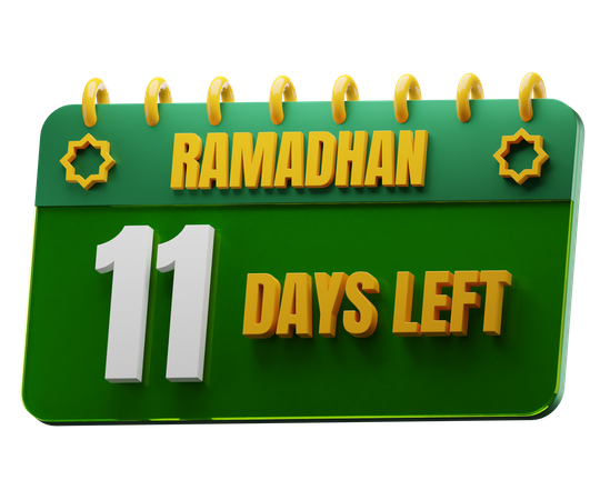 Il reste 11 jours avant le Ramadan  3D Icon