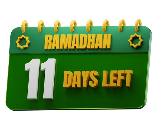 Il reste 11 jours avant le Ramadan  3D Icon