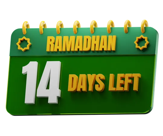 Il reste 14 jours avant le Ramadan  3D Icon