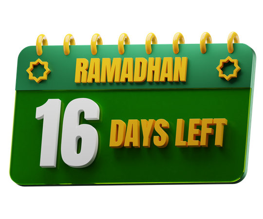 Il reste 16 jours avant le Ramadan  3D Icon
